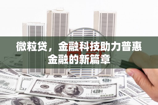 王益微粒贷，金融科技助力普惠金融的新篇章