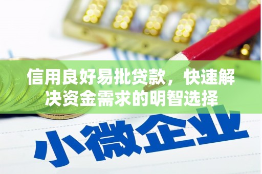 连云信用良好易批贷款，快速解决资金需求的明智选择