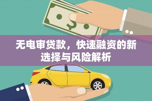 阿勒泰无电审贷款，快速融资的新选择与风险解析