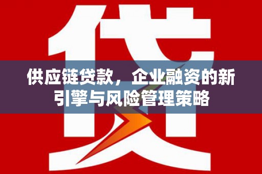 双塔供应链贷款，企业融资的新引擎与风险管理策略