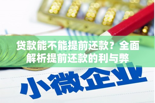 泗礁贷款能不能提前还款？全面解析提前还款的利与弊